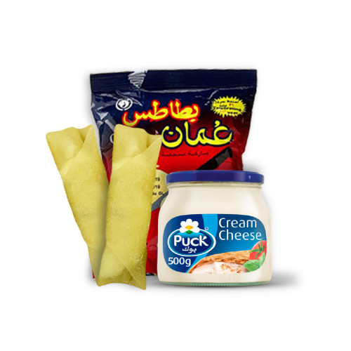 Chips Oman With Puck Cheese Roll